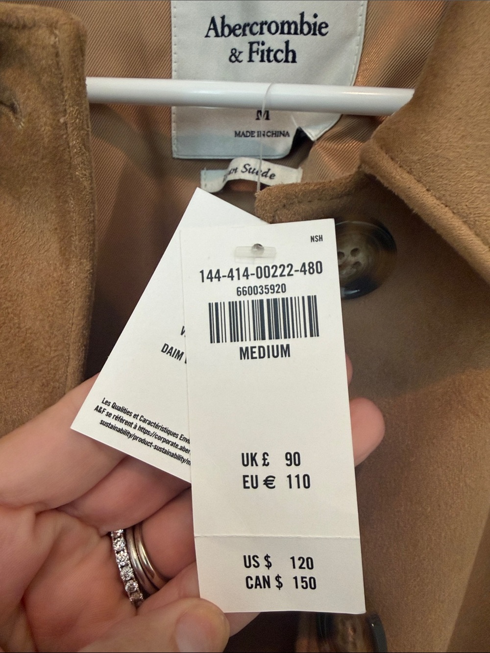 Abercrombie & Fitch Women's Vegan Suede Jacket - Picture 2 of 8